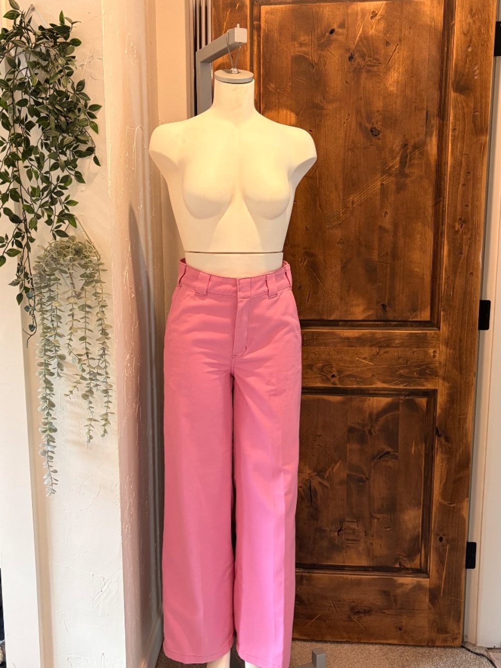 Dickies High‑Waisted Pink Workwear Pants – Size 4R